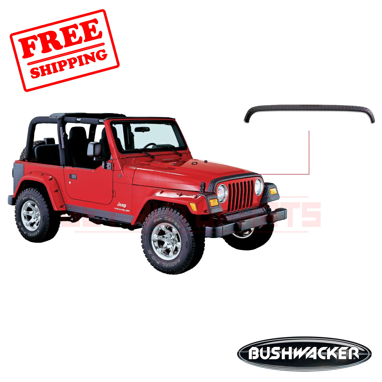 Bushwacker Hood Deflector for Jeep Wrangler 1998-2006 657896963379 | eBay Bushwacker Hood Deflector for Jeep Wrangler 1998-2006 657896963379 | eBay