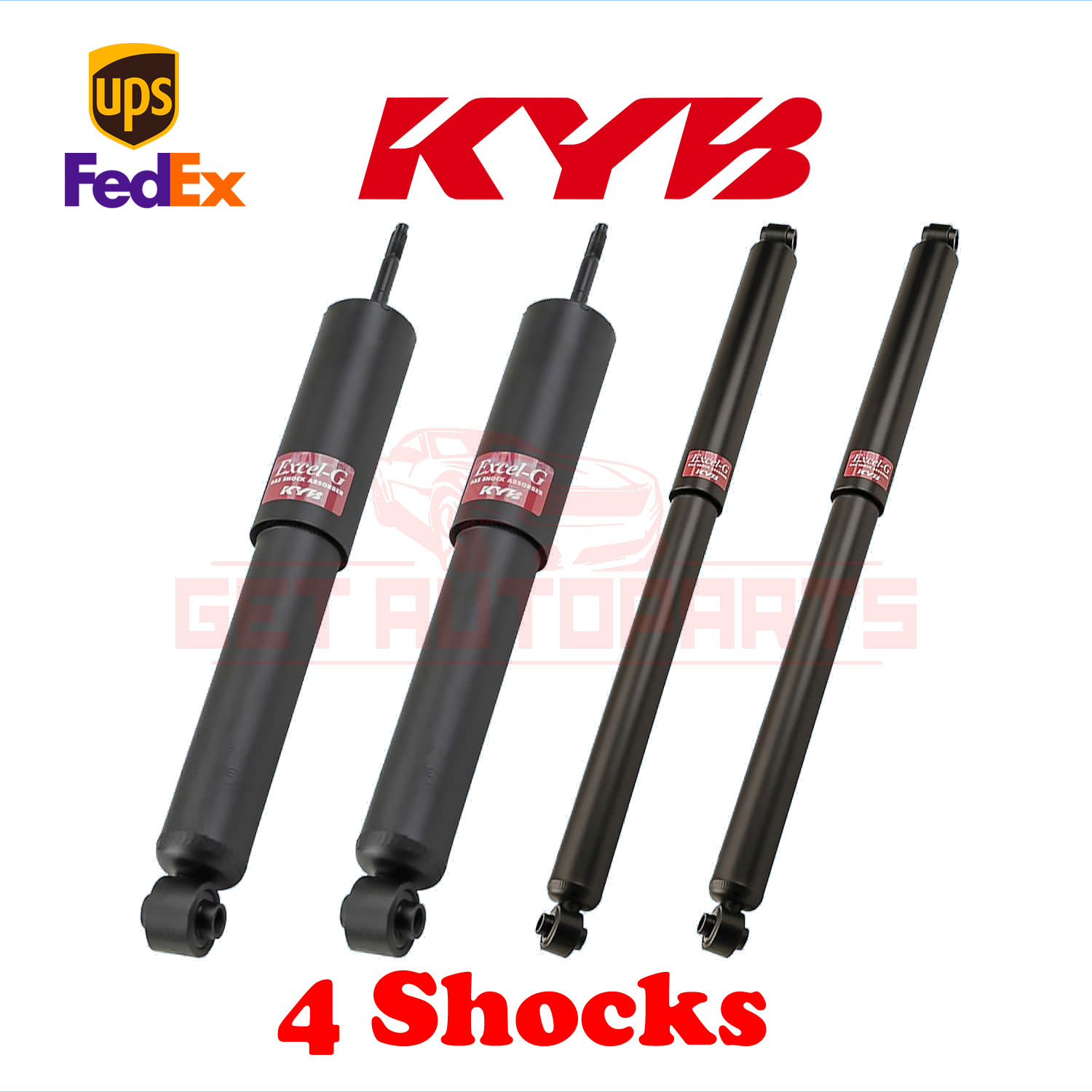 KYB Kit 4 Shocks Front Rear for FORD Ranger 4WD 2/89 - 9/89 GR-2/EXCEL
