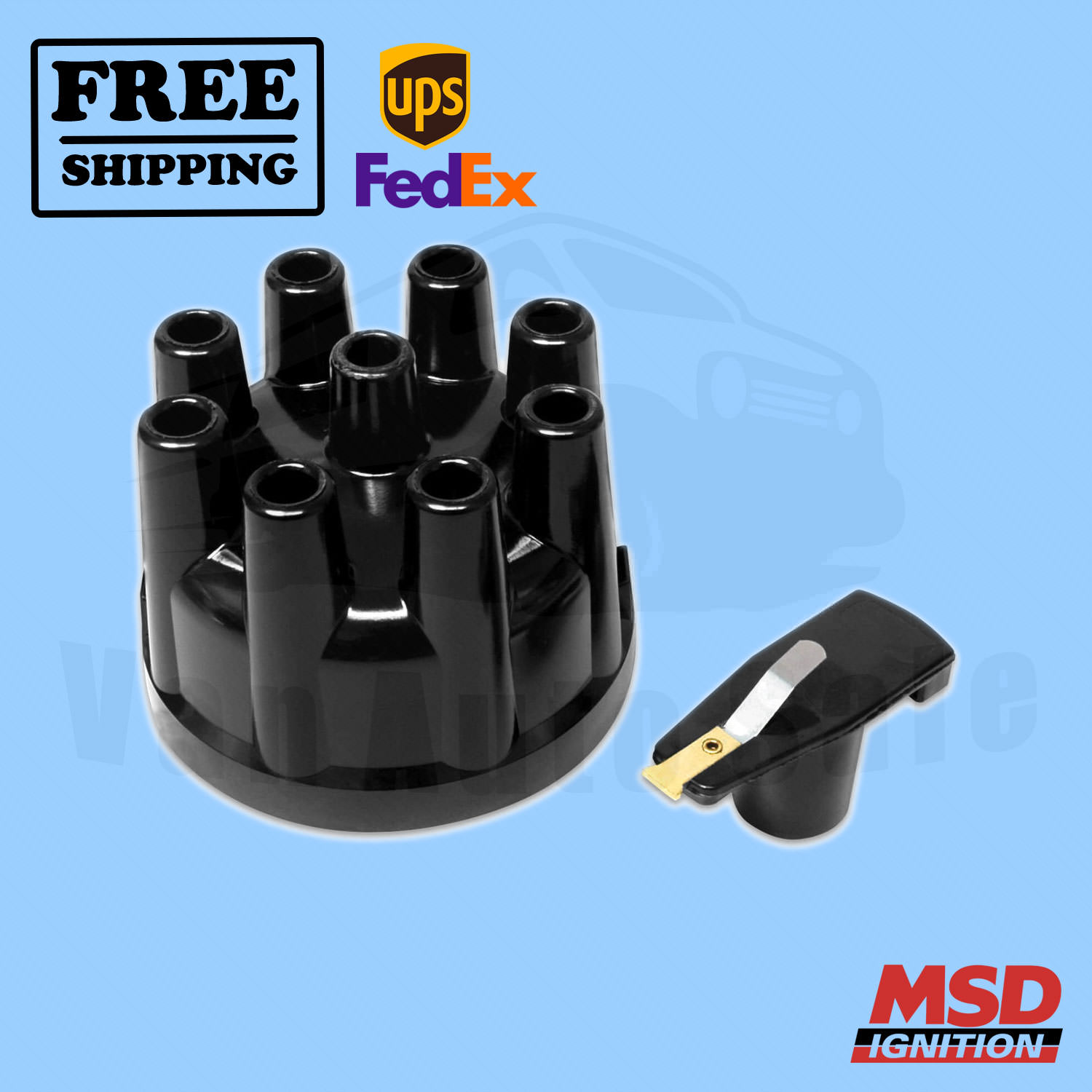thumbnail 1 - Distributor Cap and Rotor Kit MSD compatible with Ford 72-1976
