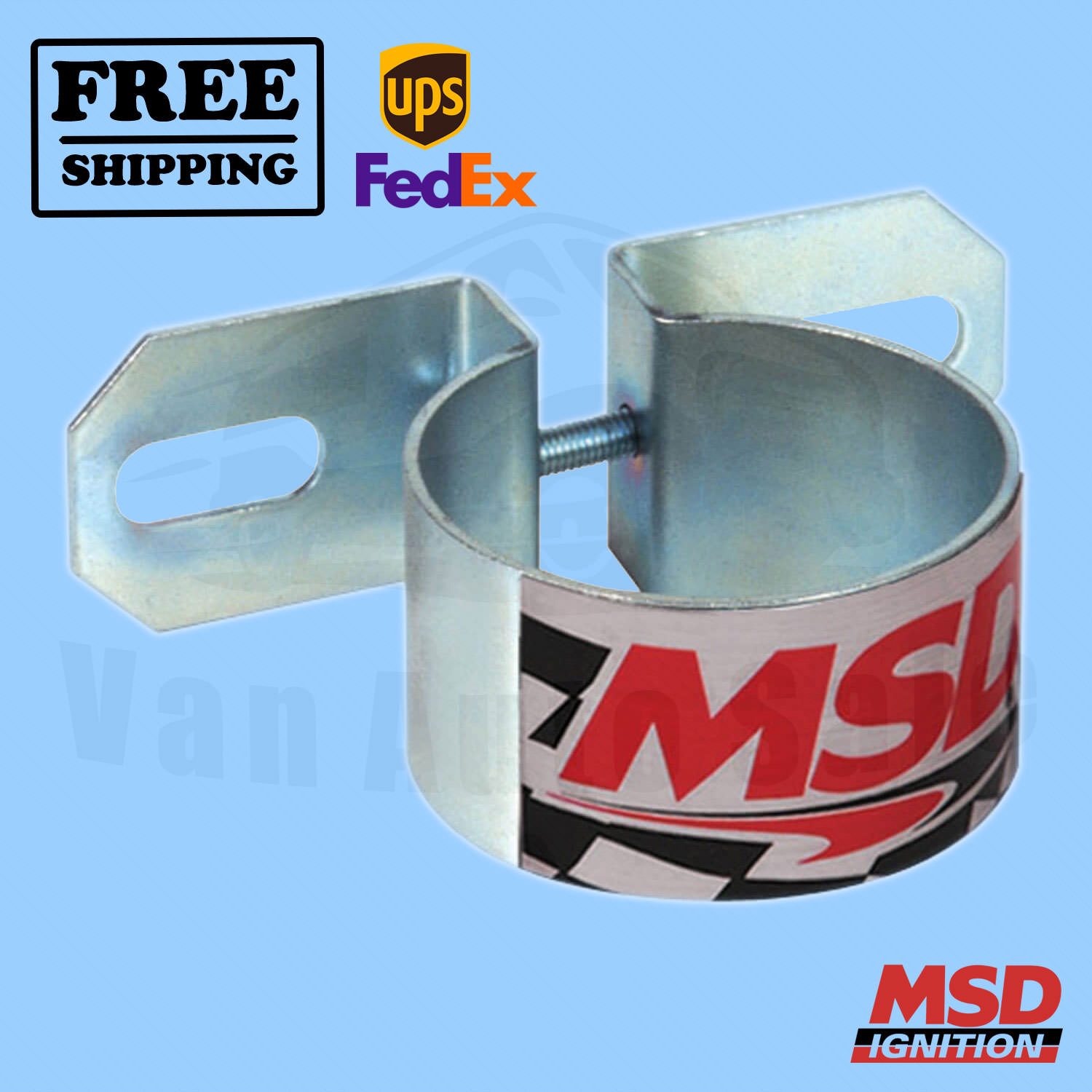 MSD 8213 Canister-Style Chrome Steel Horizontal Coil Mounting Bracket Universal
