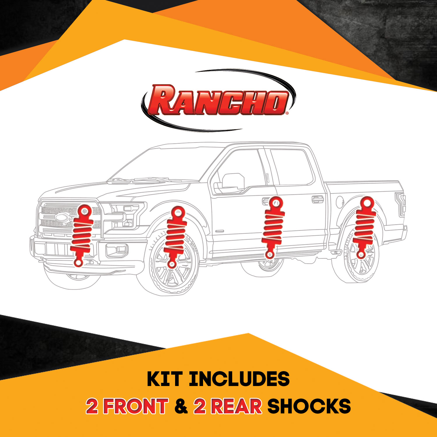 99-04 Ford F-250 SD 4WD Rancho RS5000 Hydro Shocks & Stabilizer