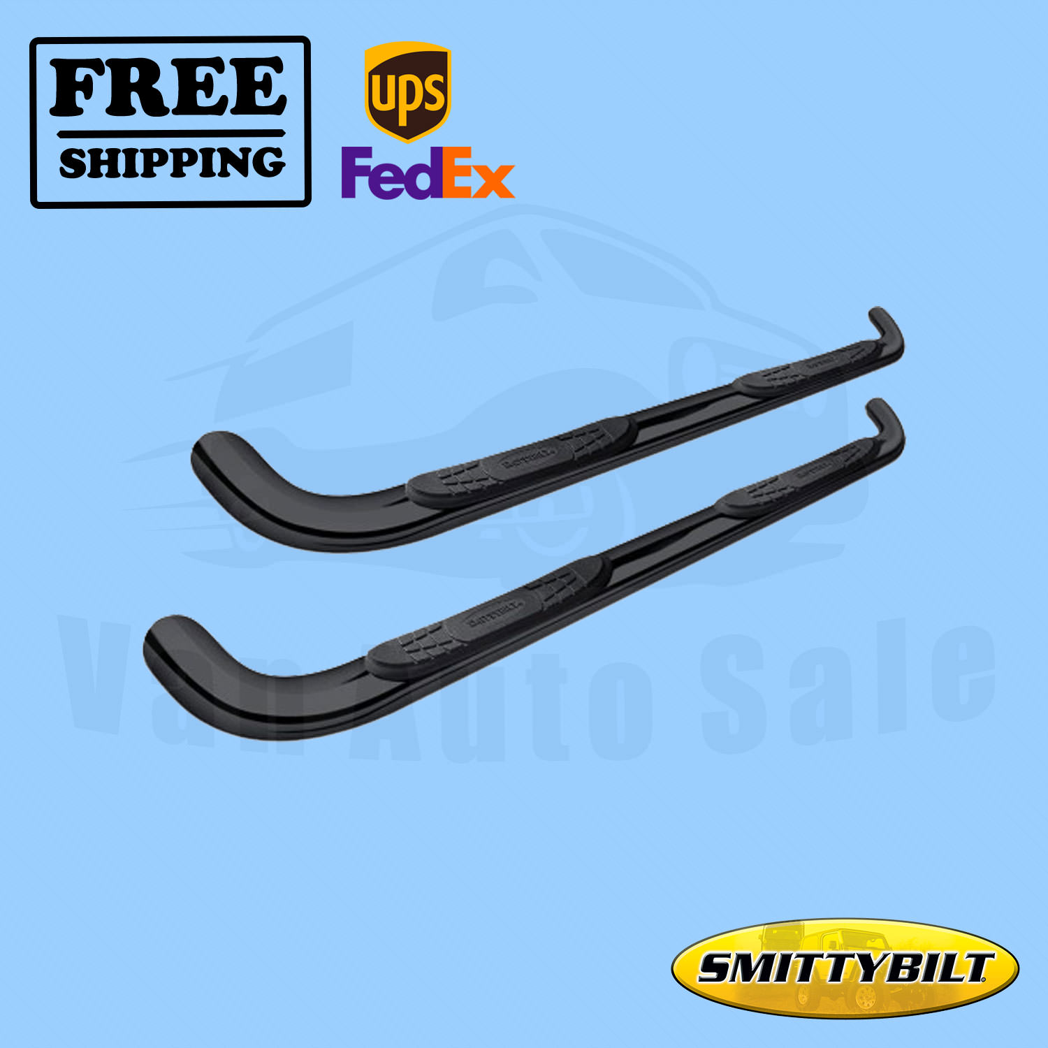 Mild Steel Black Round 3/"Side Step Nerf Bar//Rail for 2004-2015 Nissan Titan Ext