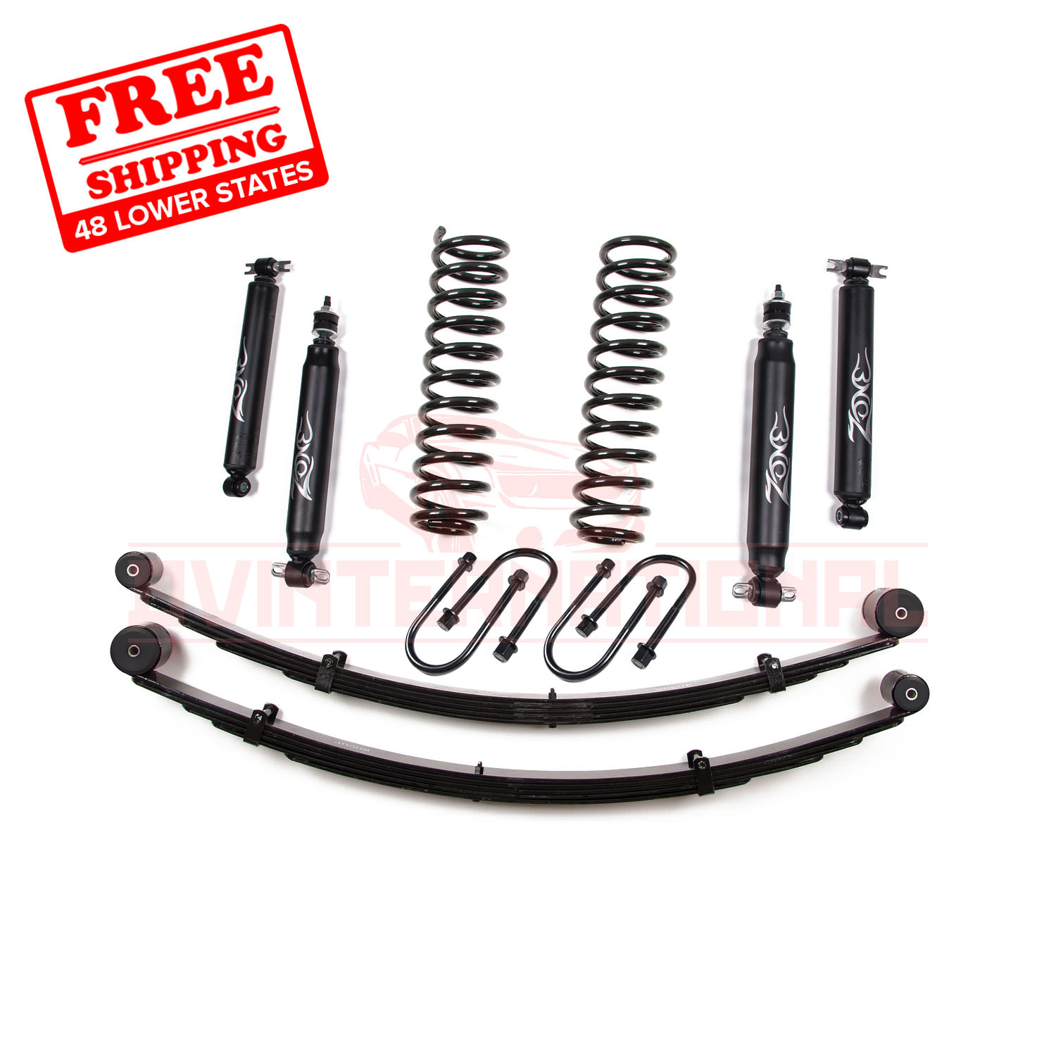Zone Offroad 3" w/Rear Leaf Springs Lift Kit for 8401 Jeep Cherokee XJ