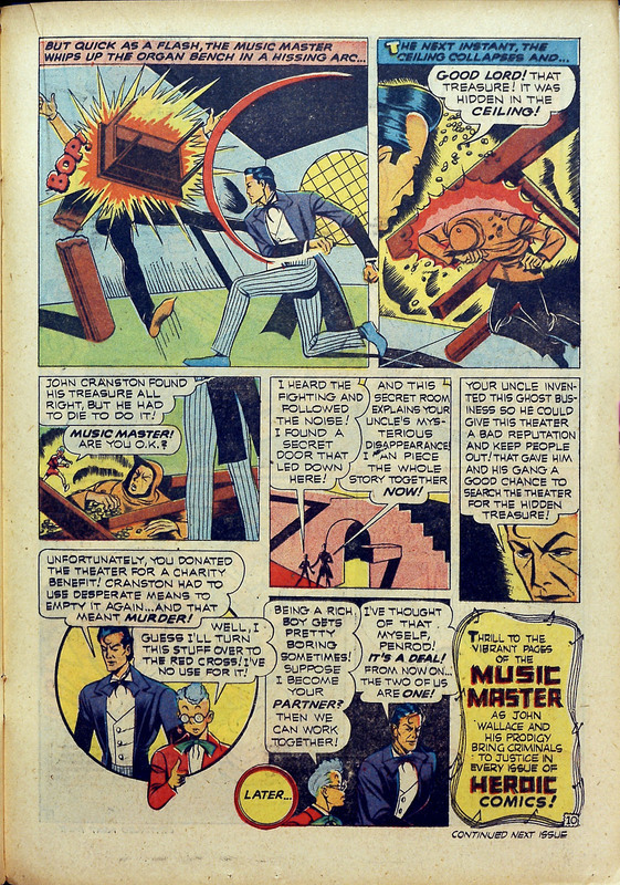 Note: "Music Master of Heroic Comics." Heroic Comics #16 (January 1943). Eastern Color. Full page.