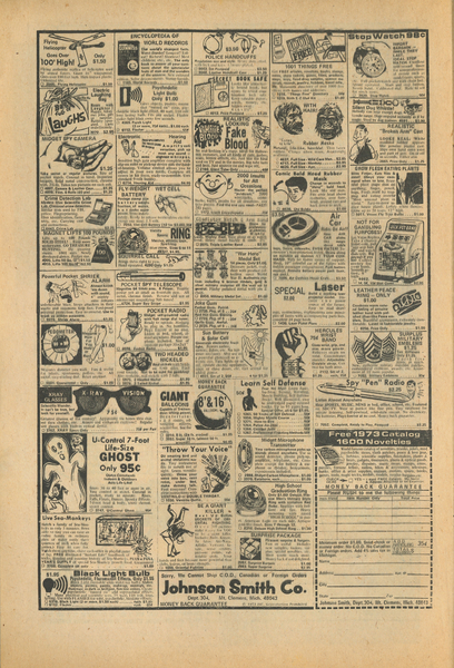 Advertisement: “Johnson Smith Co.” Little Dot Dotland #57 (April 1973). Harvey Publications. 