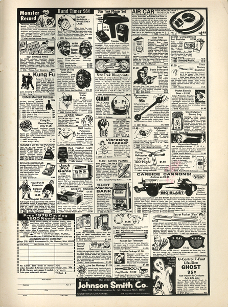 Advertisement: “Johnson Smith Co.” Savage Sword of Conan #14 (September 1976). Marvel Comics. 