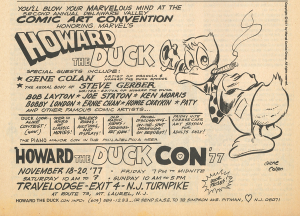 Advertisement: “Second Annual Delaware Valley Comic Art Convention.” Savage Sword of Conan #24 (November 1977). Marvel Comics. 