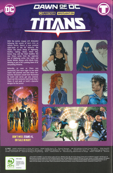 Publisher’s peritext: “DC Nation.” Justice Society of America #4 (July 2023). DC Comics. 