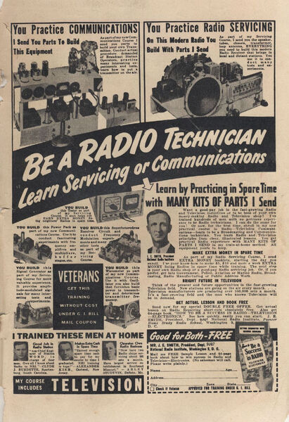 Advertisement: "Be a RADIO TECHNICIAN" Kathy #1 (September 1949). Standard Comics. 