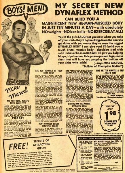 Advertisement: “My Secret New Dynaflex Method.” Amazing Fantasy #15 (June 1962). Marvel Comics. 