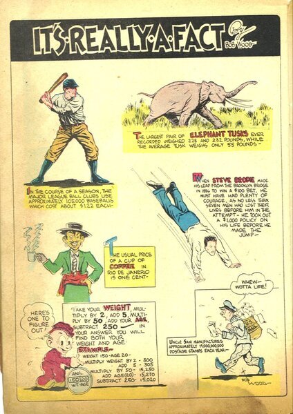 Documentary paratext: “It’s Really a Fact.” Amazing Mystery Funnies Vol. 2 #7 (July 1939). Centaur Publishing. 