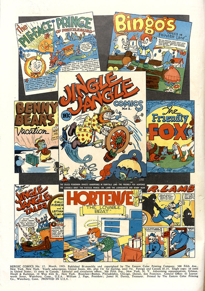 Advertisement: Heroic Comics #17 (March 1943). Eastern Color. 