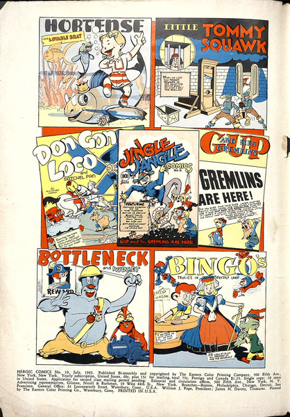 Advertisement: Heroic Comics #19 (July 1943). Eastern Color. 