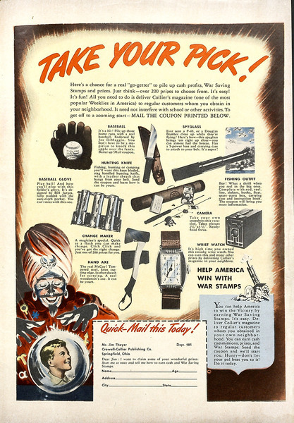 Advertisement: "Take your pick!" Heroic Comics #19 (July 1943). Eastern Color. 