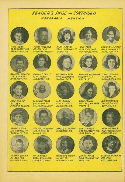 Documentary paratext: "Readers' Page -- Continued." Laugh Comix #47 (October 1944). MLJ Magazines. 