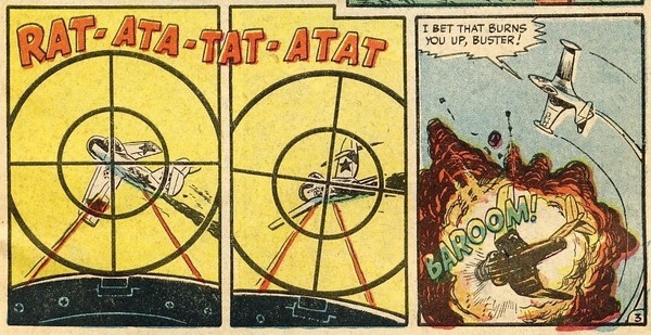 Typeface: Warfront #33 (March 1958). Harvey Comics. Detail.