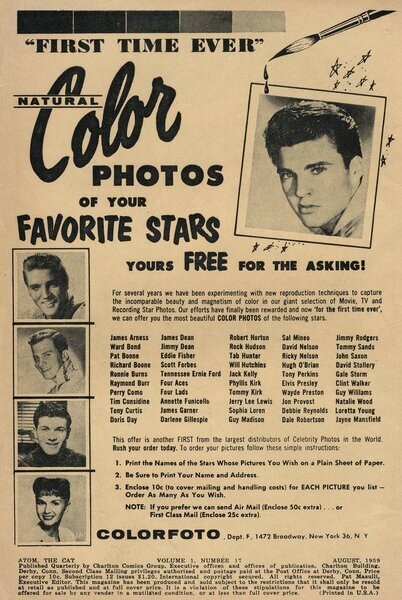 Advertisement: Atom the Cat #17 (August 1959). Charlton Comics. 