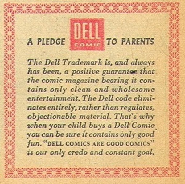 Publisher’s peritext: “A Pledge to Parents.” Lolly and Pepper #1086 (April 1960). Dell Comics 