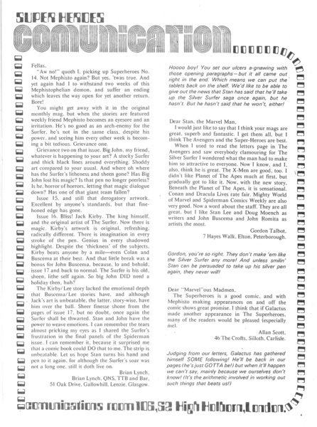 Correspondence: Super-Heroes #25 (15 August 1975). 