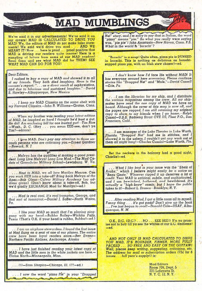 Correspondence: Mad #5 (2 March 1953). 