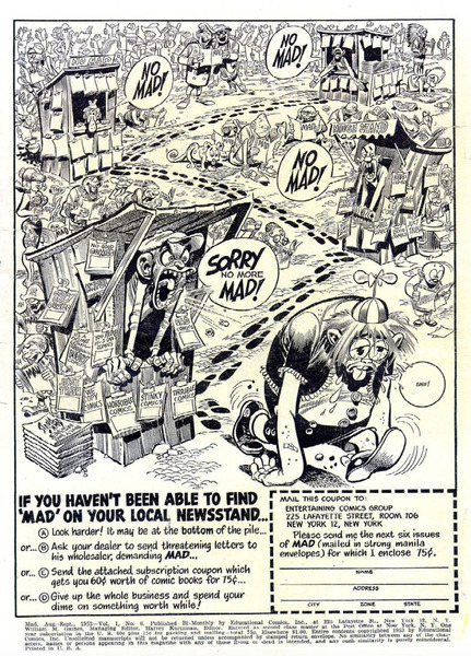 Advertisement: Mad #6 (25 May 1953). 