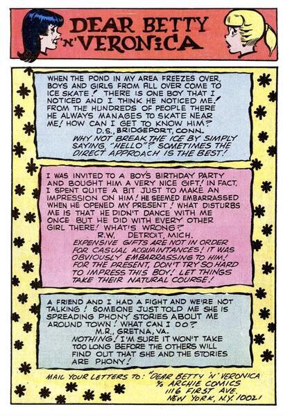 Correspondence: Betty and Veronica #170 (February 1970). 
