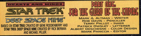 Name of author: Star Trek Deep Space Nine Hearts and Minds #1 (June 1994). 