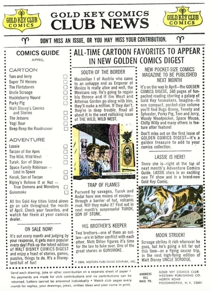 Publisher’s peritext: “Gold Key Comics Club News.” Star Trek #4 (June 1969). 