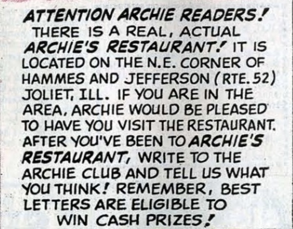 Advertisement: Archie #230 (November 1973). 