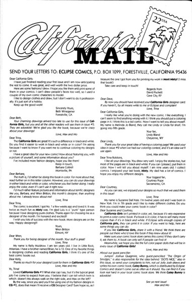 Correspondence: California Girls #4 (September 1987). 