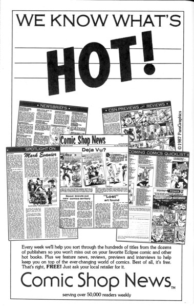 Advertisement: California Girls #7 (January 1988). 