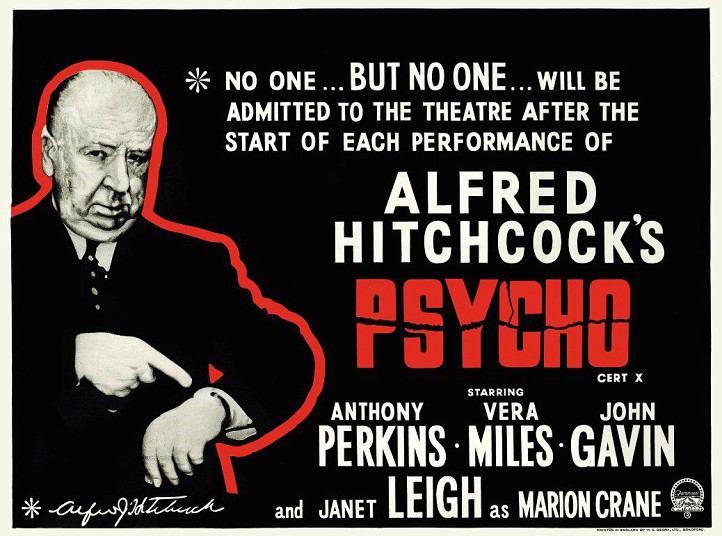 Psycho kápa með Hitchcock sjálfum!