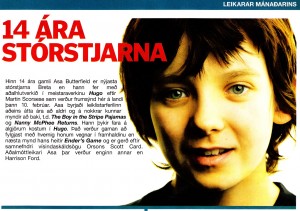 Asa Butterfield er ekki eina barnastjarnan sem Scorsese kemur á fram færi. Jodie Foster var líka aðeins 14 ára þegar hún lék sitt fyrsta hlutverk (sjá Taxi Driver). Bíómyndir mánaðarins, febrúar, 2012.