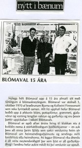 Blómaval 15 ára.