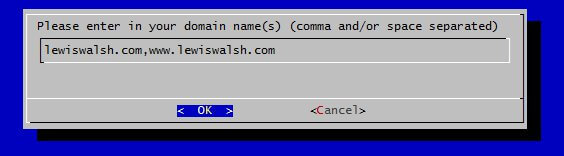 Lets encrypt domain prompt