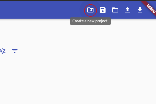 new project button