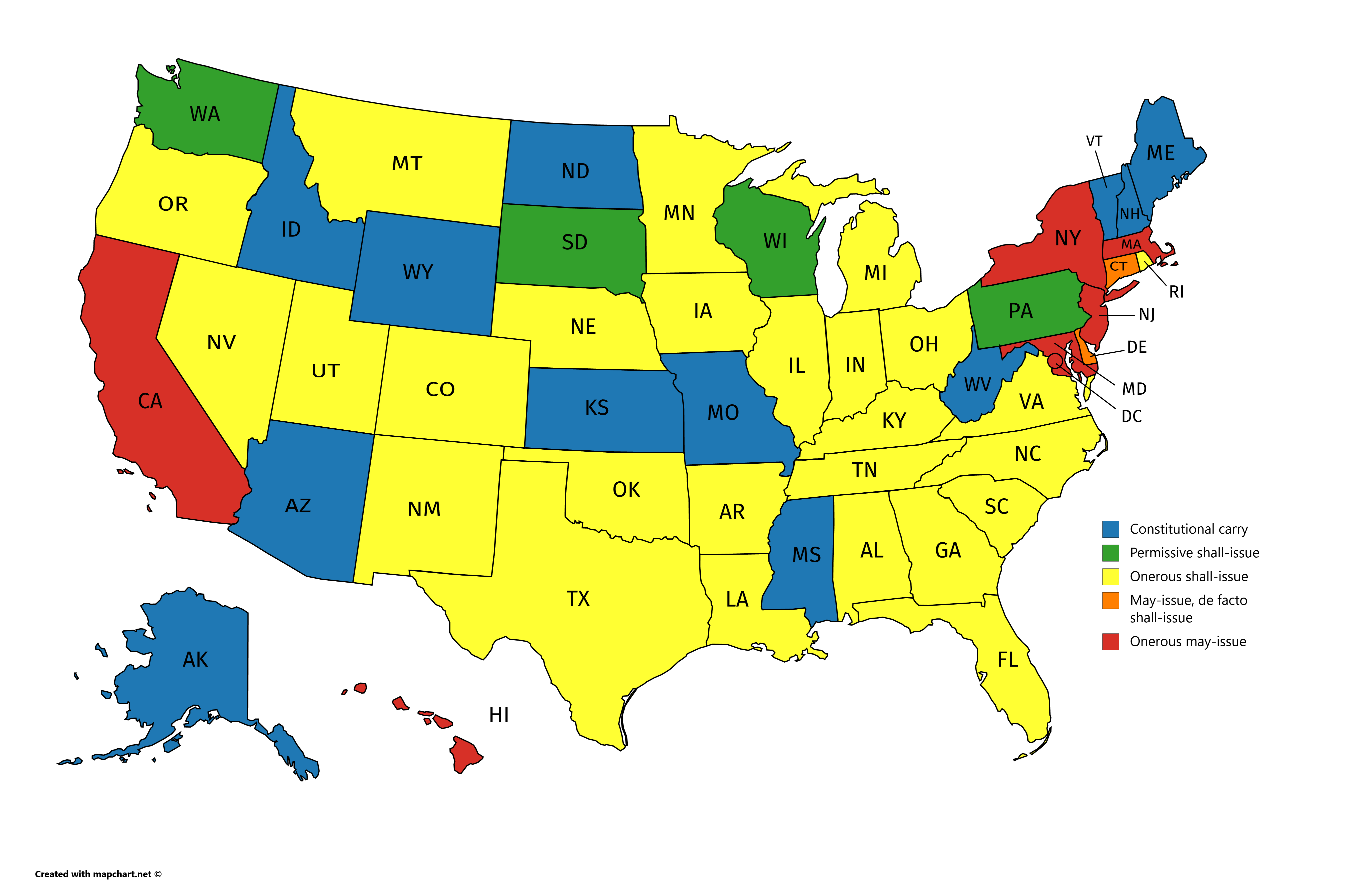 Constitutional Carry States Map United States Map