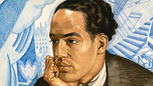 Painting of Langston Hughes by artist Winold Reiss, National Portrait Gallery
