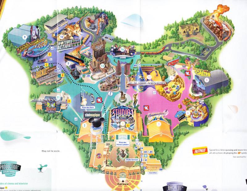 Map of Disneyland Paris - Walt Disney Studios