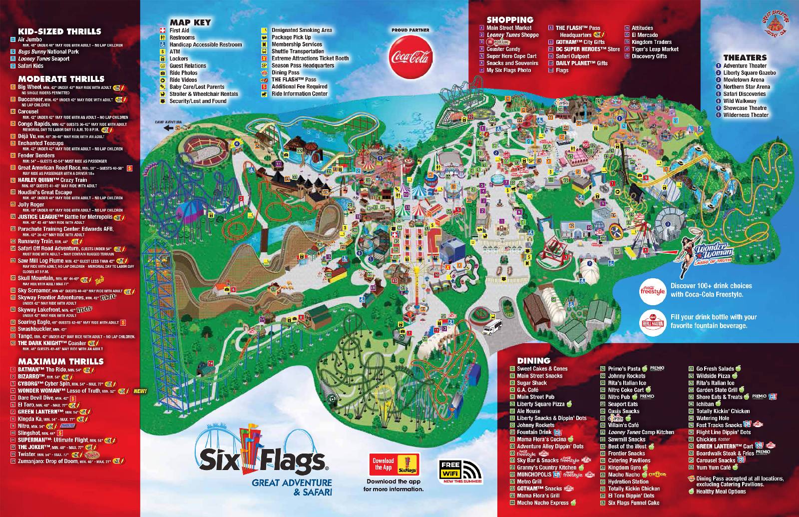 Map of Six Flags Great Adventure