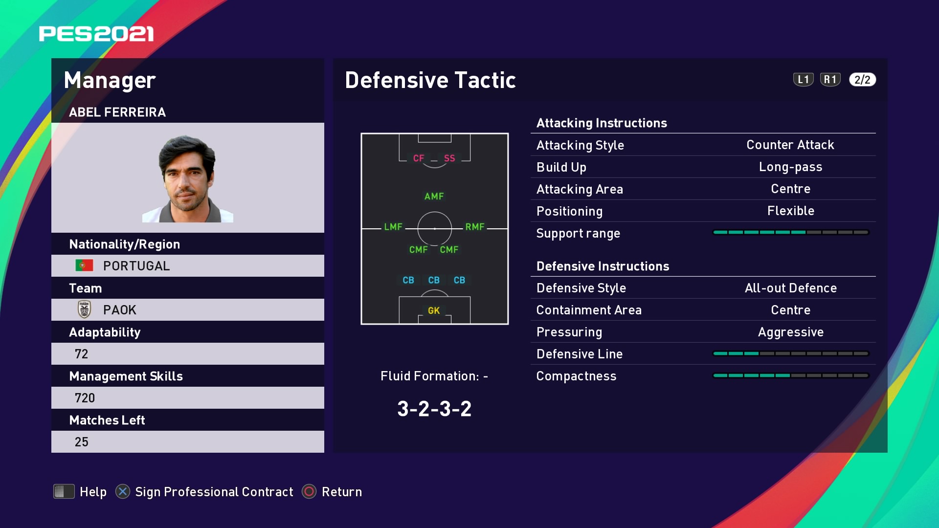 Abel Ferreira Defensive Tactic in PES 2021 myClub
