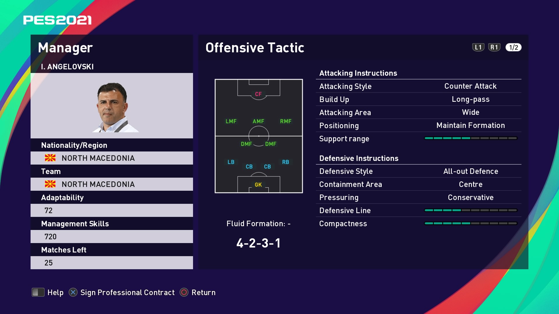 I. Angelovski (Igor Angelovski) Offensive Tactic in PES 2021 myClub