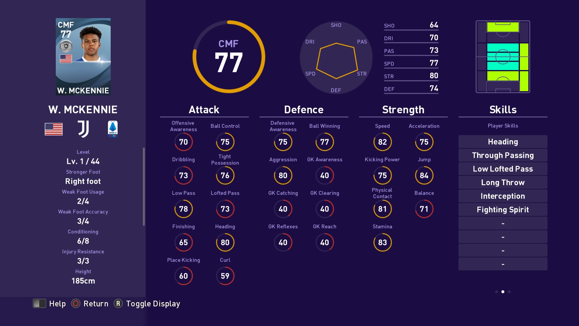 Weston McKennie in PES 2021 myClub