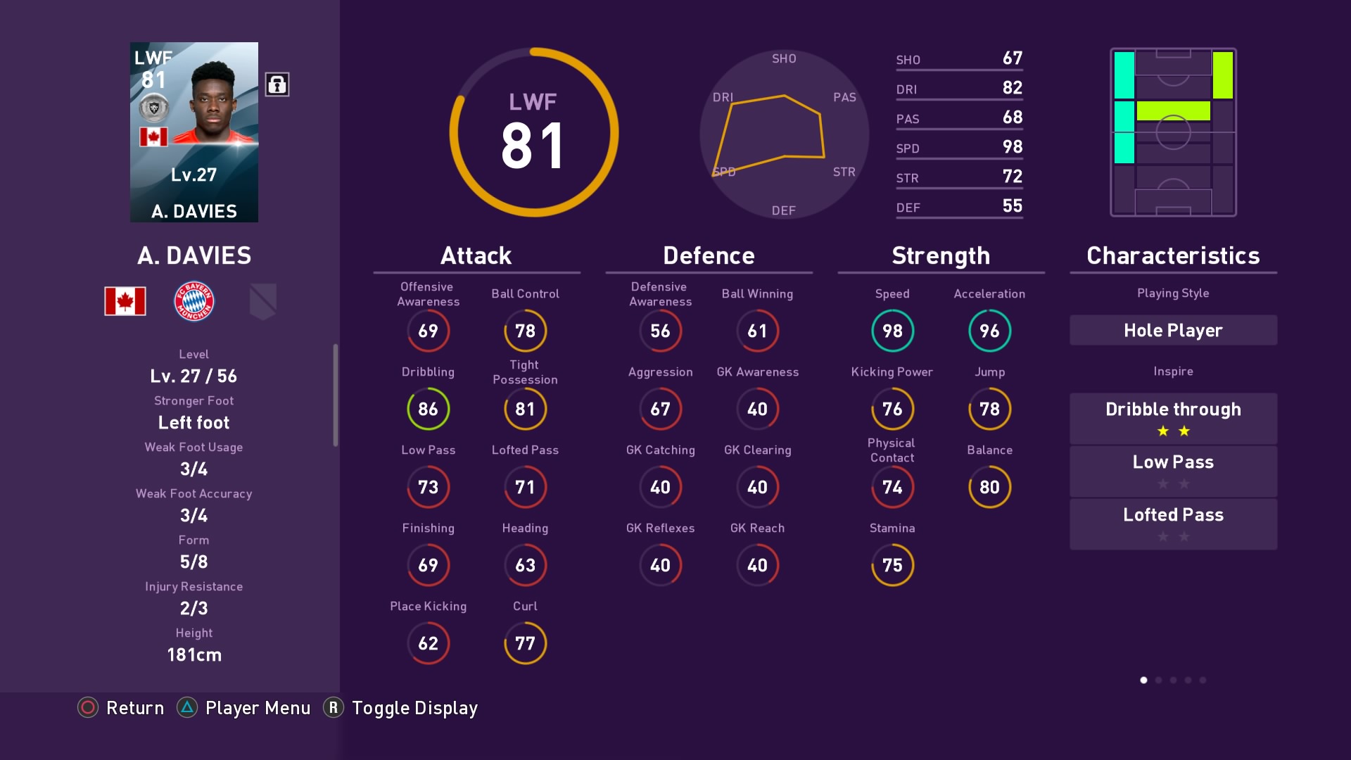 Alphonso Davies in PES 2020 myClub