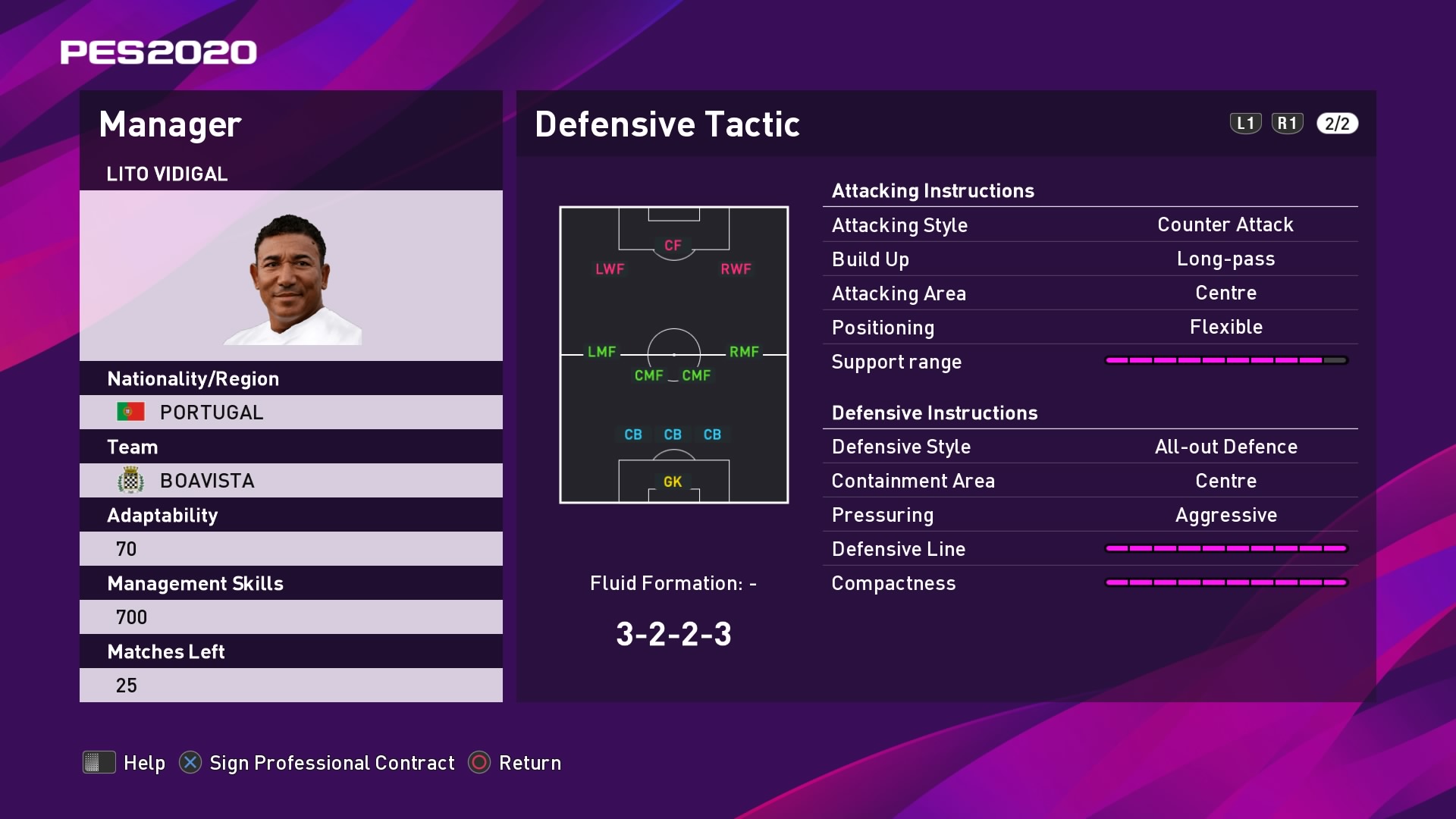 Lito Vidigal Defensive Tactic in PES 2020 myClub