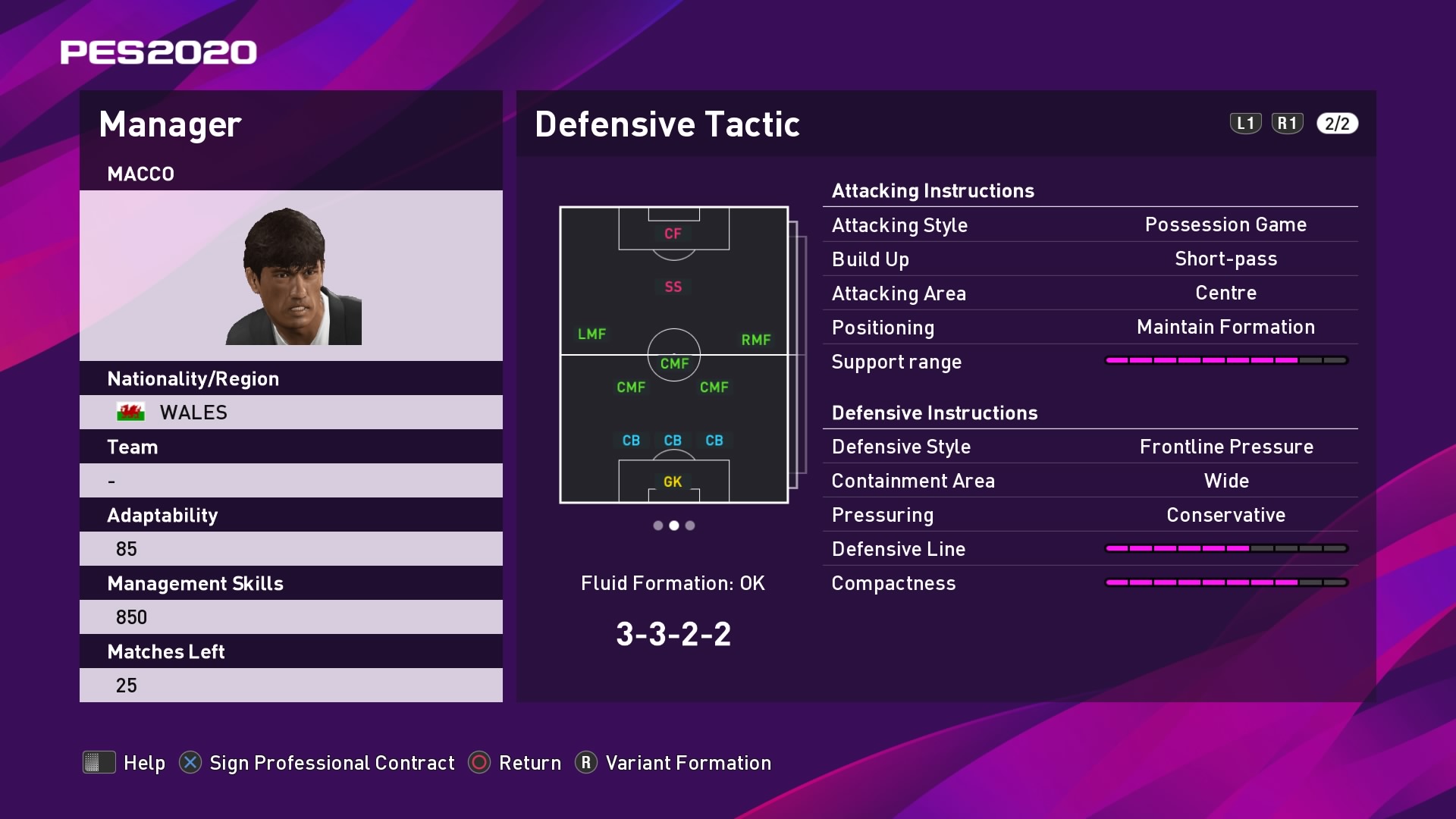 Macco Defensive Tactic when in possession