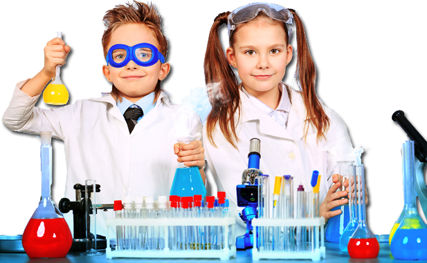 Children in a laboratory