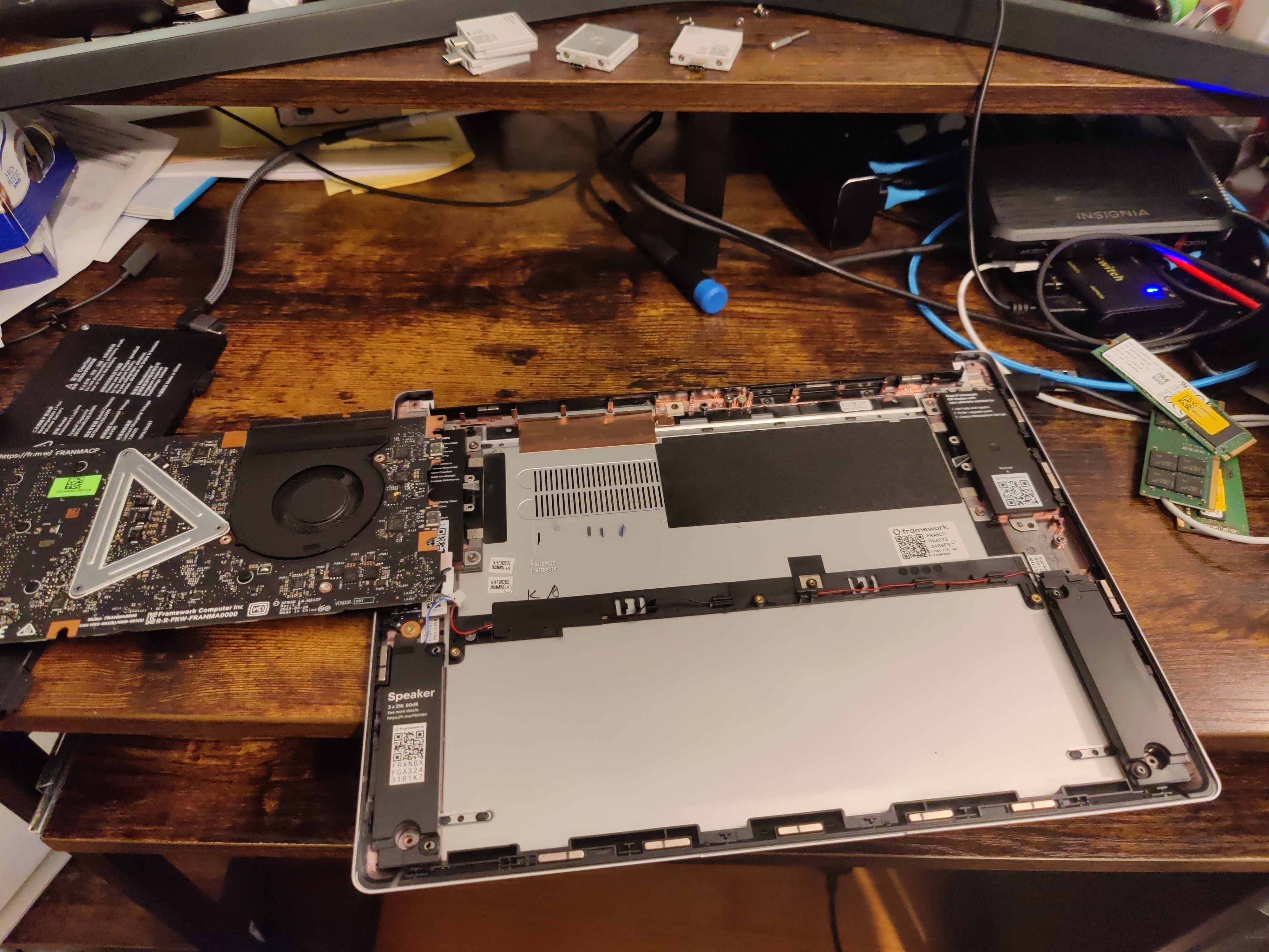disassembled laptop
