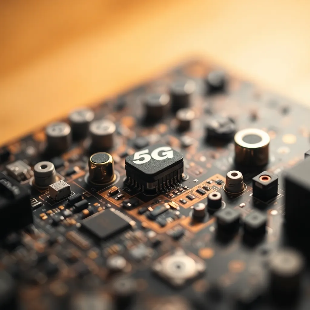 Close-Up of 5G Circuit Board Components
