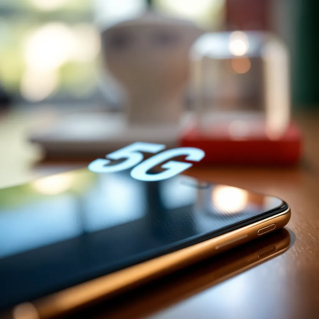 Smartphone Displaying 5G Connectivity